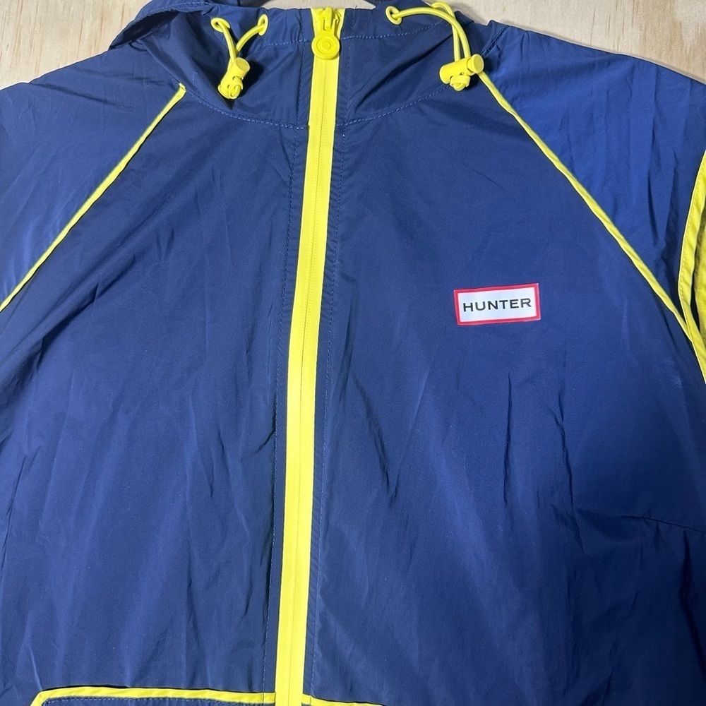 Hunter Brand Full Zip XLarge Hooded Navy Windbreaker Vest Jacket - Picture 5 of 10